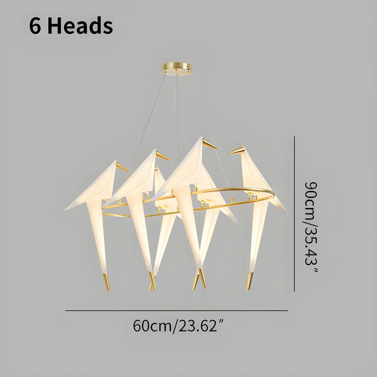 Joyfuzzy Paper Crane Bird Chandelier for Dining Room