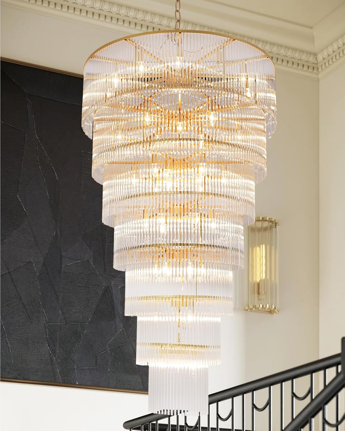 Extra Large Long Brass Chandelier