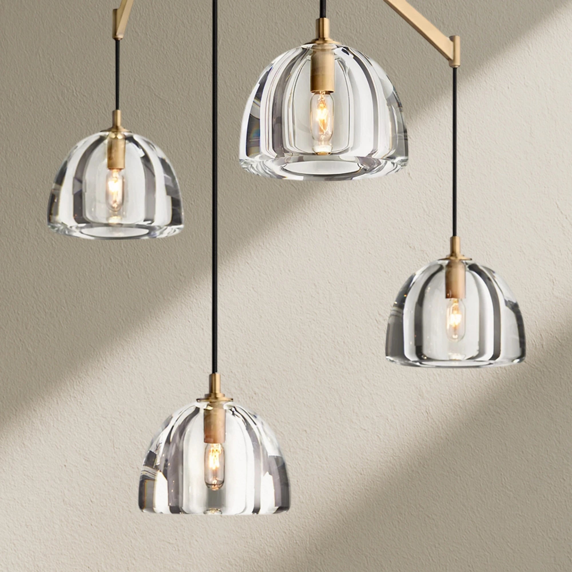 hemfz Modern Glass Linear Chandelier 54" 72"