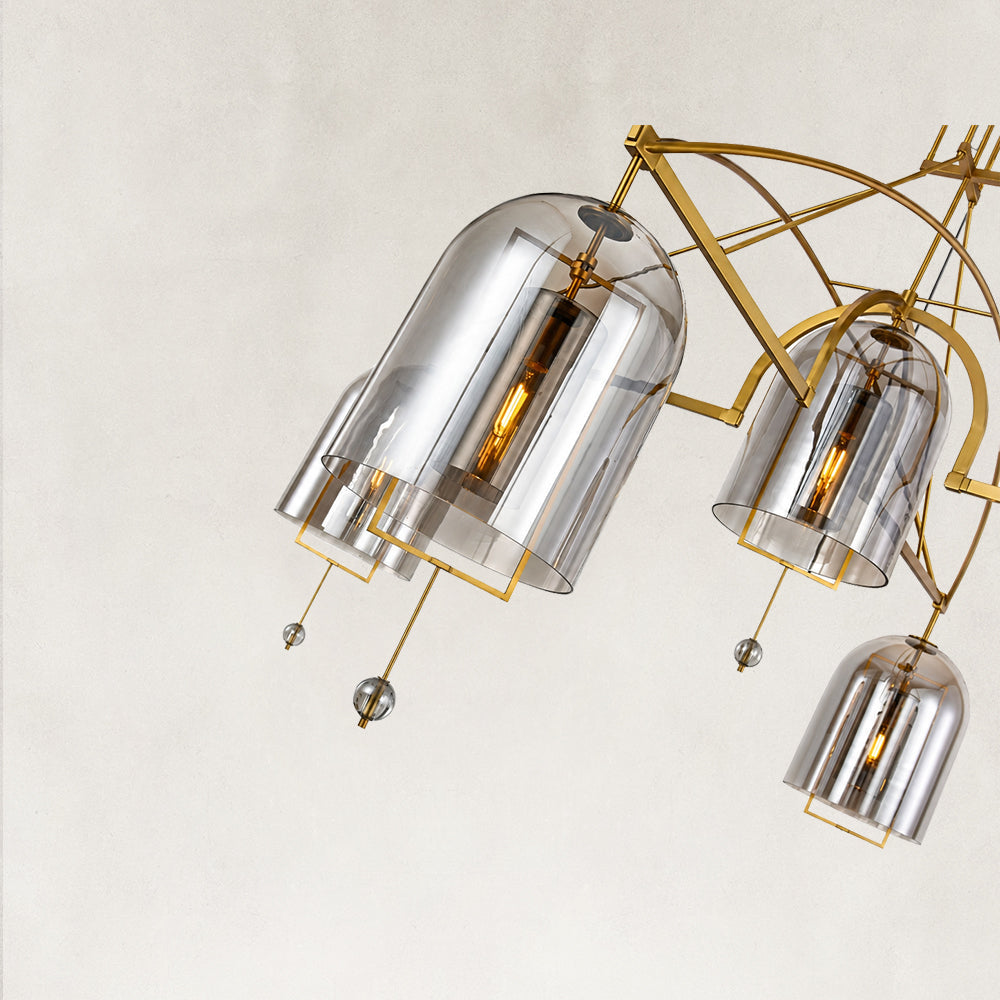 Noelle Large Round Smoke Glass Chandelier