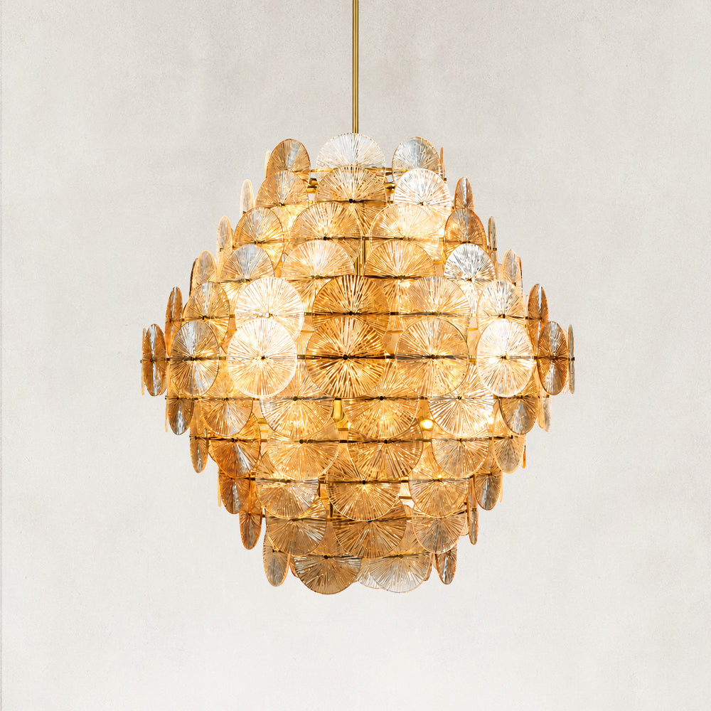 Yanko Luxury Amber Glass Round Chandelier