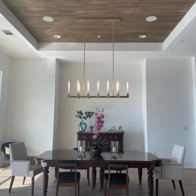 Cannfz Glass Linear Chandelier 67"