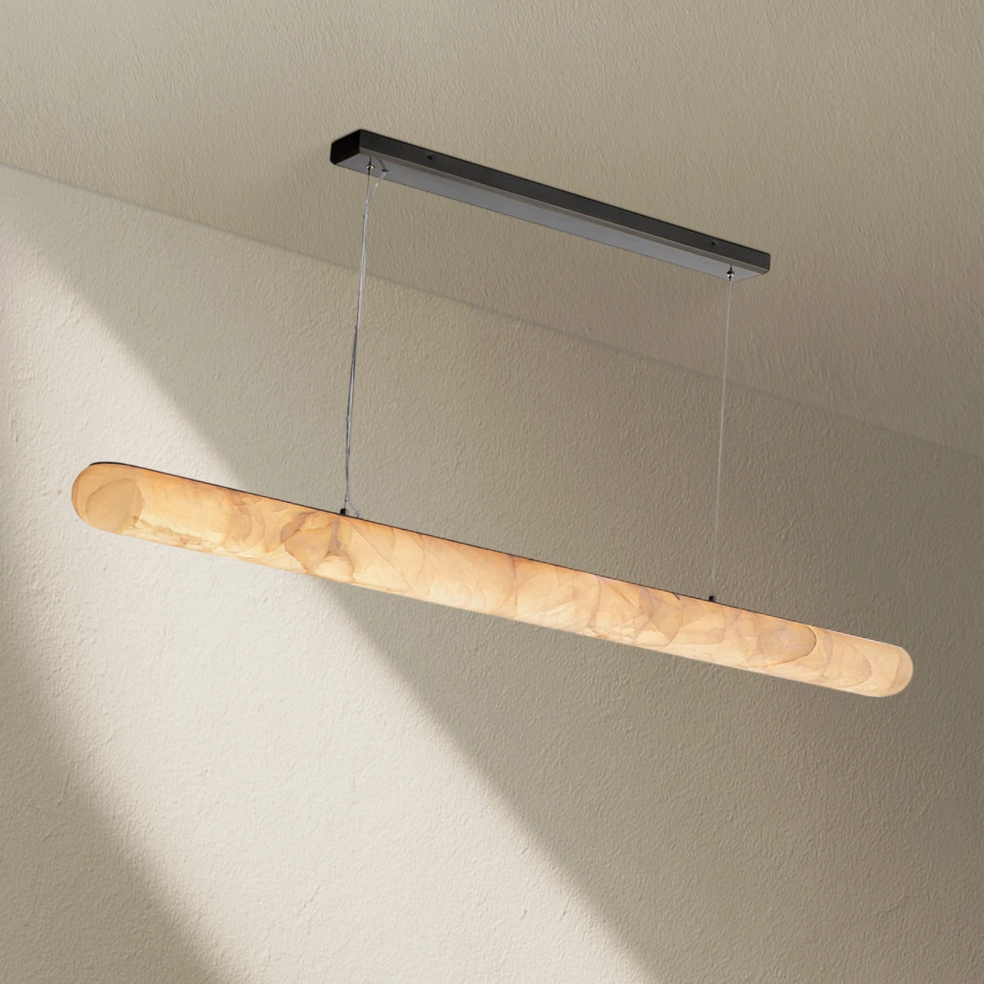 Rivfz Lisse Alabaster Linear Chandelier 60" 80"
