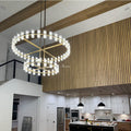 Arcfz Crystal Round 2-Tier Chandelier 60