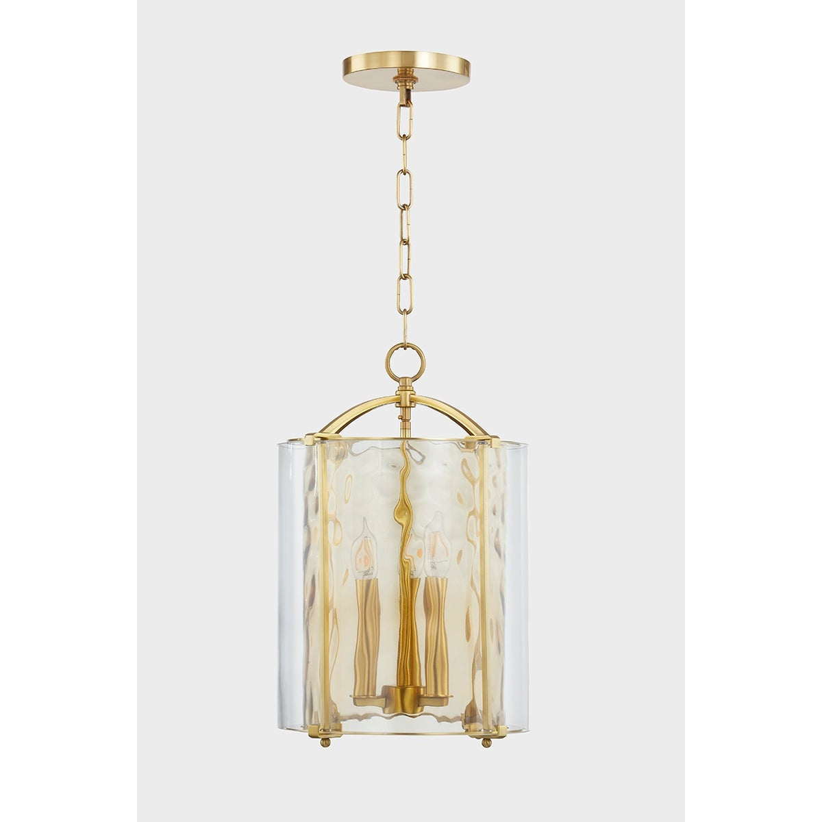 emery water glass lantern pendant aged brass