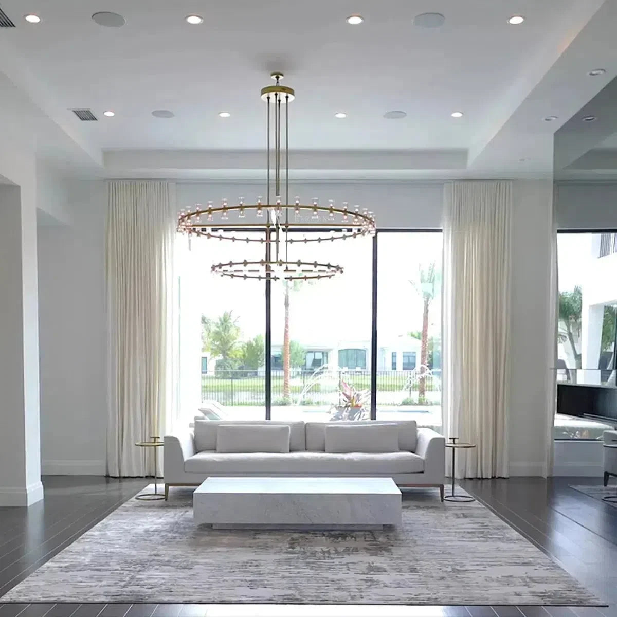 Arcachen Crystal 2-Tier Round Chandelier 60"
