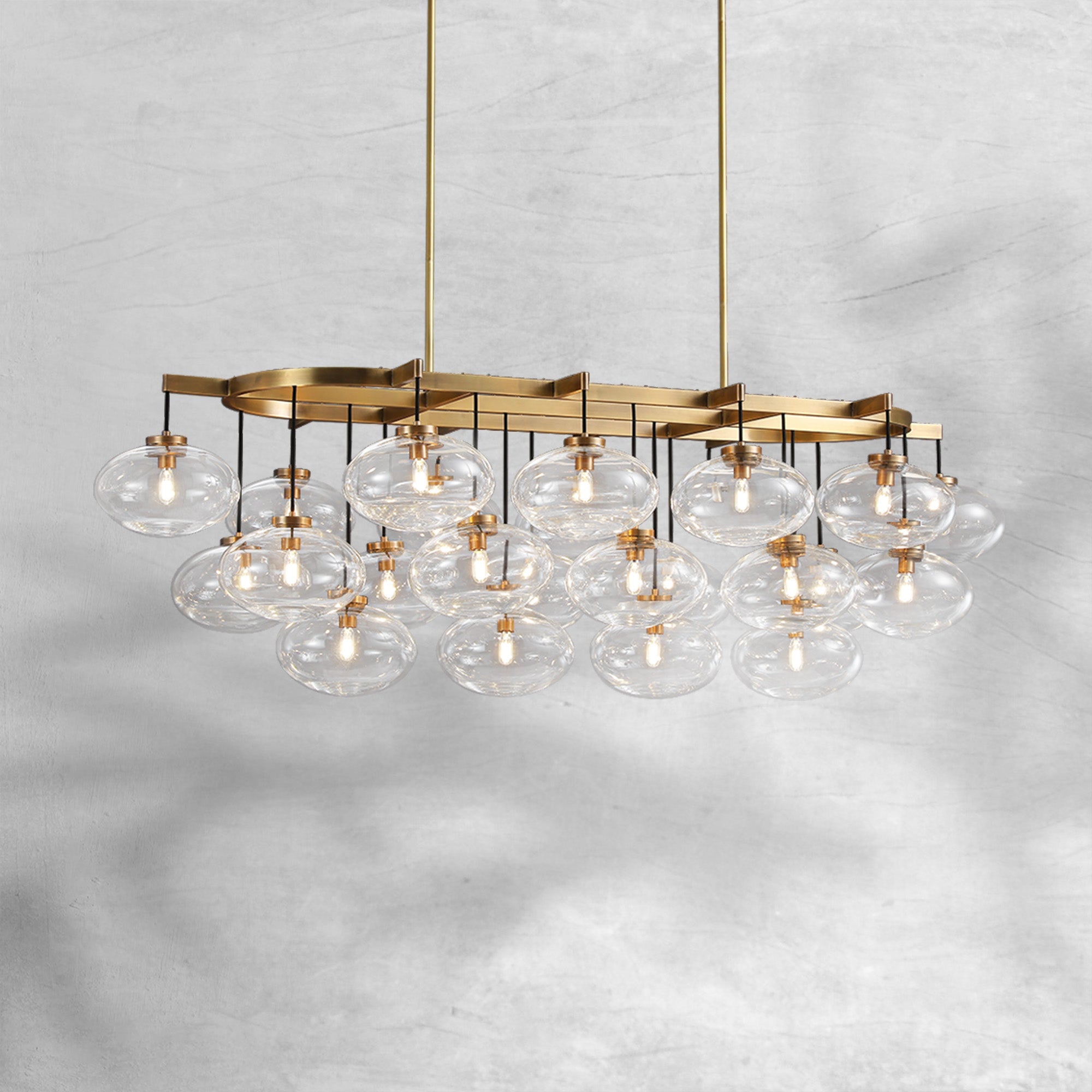Cabfz Clear Glass Linear Chandelier 72"