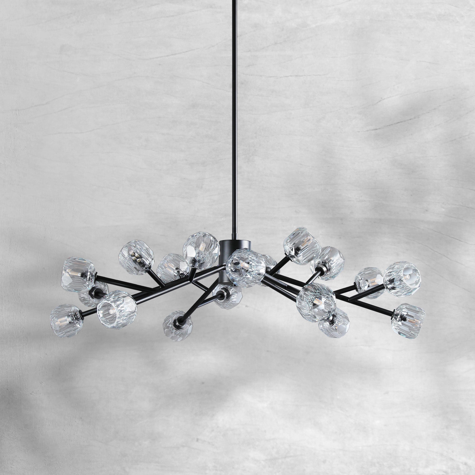 Billfz De Crystal Glass Round Chandelier 24"36"48"60"72"