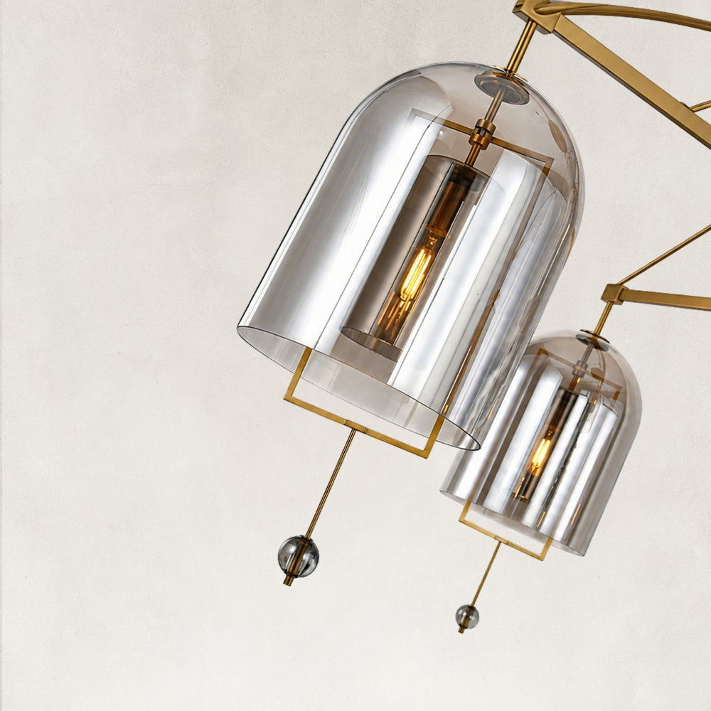 Noelle Large Round Smoke Glass Chandelier