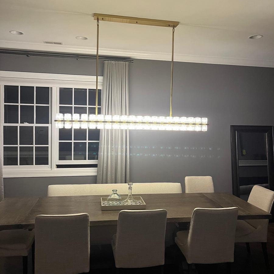 Arcachen Crystal Rectangular Chandelier 72"