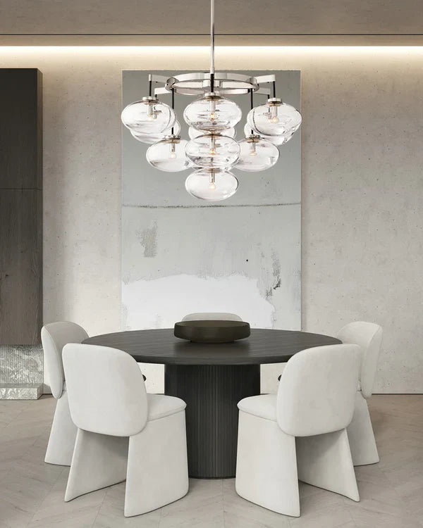 Cabfz Clear Glass Round Chandelier 60"