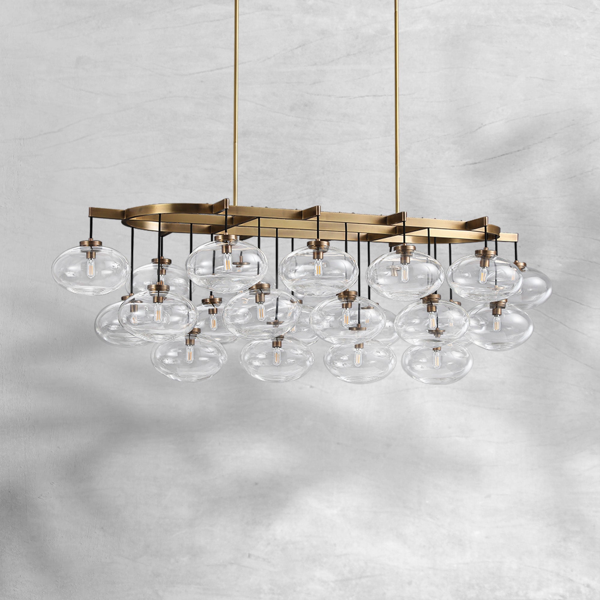 Cabfz Clear Glass Linear Chandelier 72"