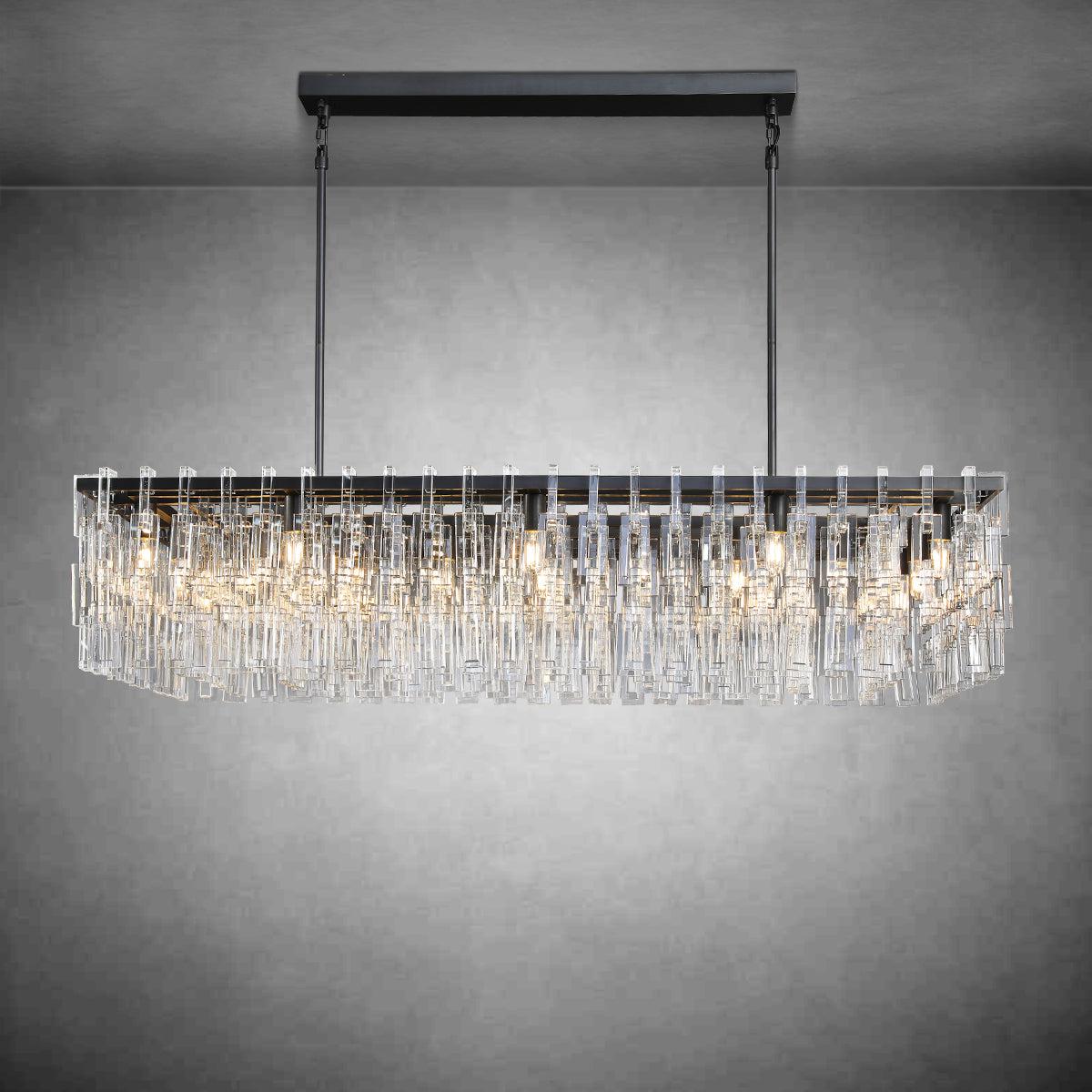 Marigan Modern Rectangular Crystal Chandelier 60"