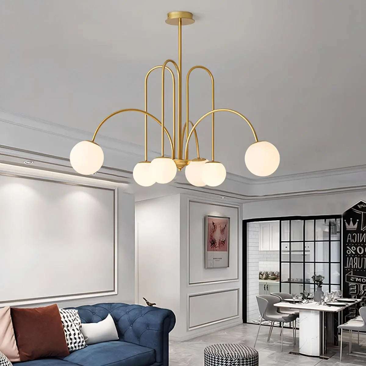 Joyfuzzy Avi Double Layer Glass Chandelier