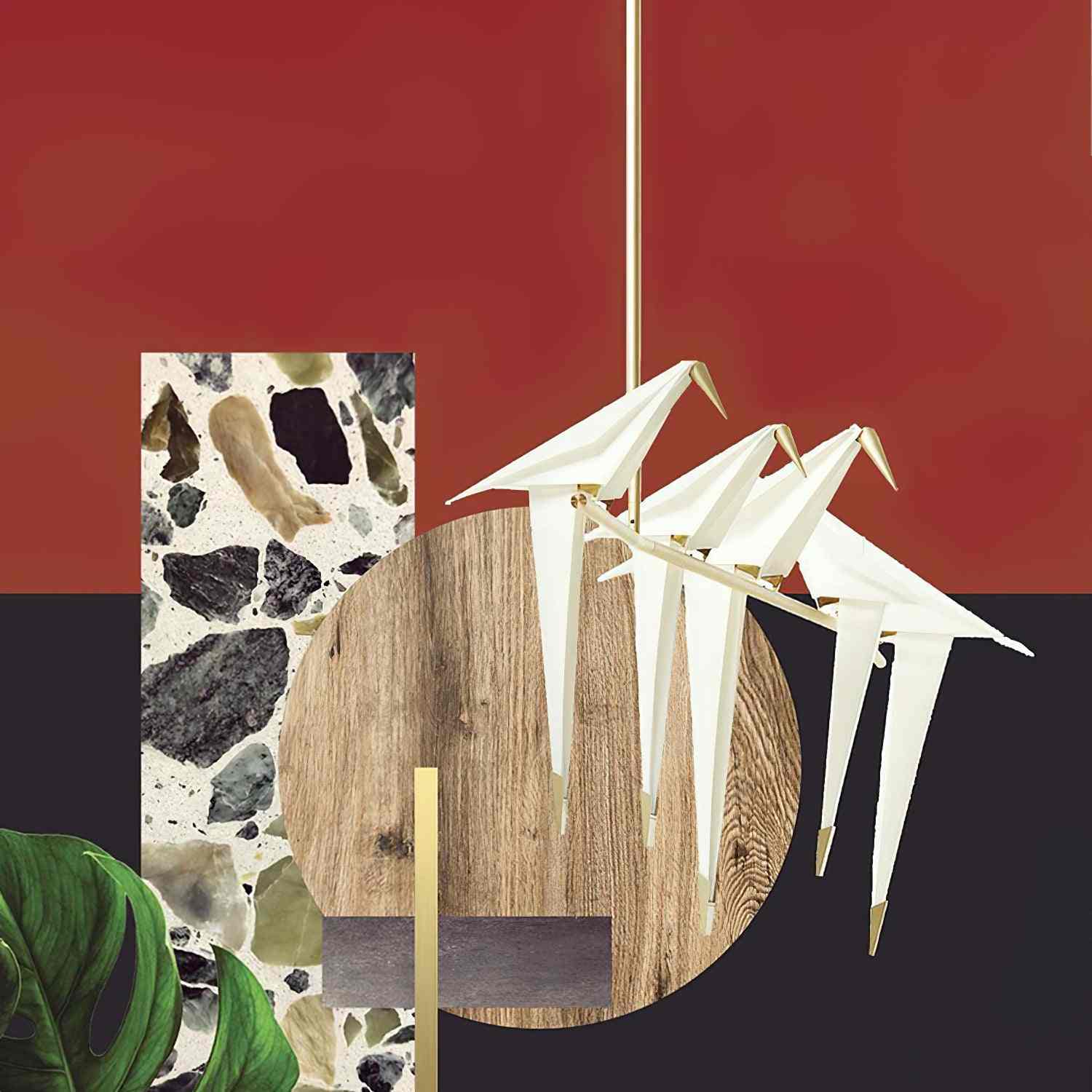 Joyfuzzy Paper Crane Bird Chandelier for Dining Room