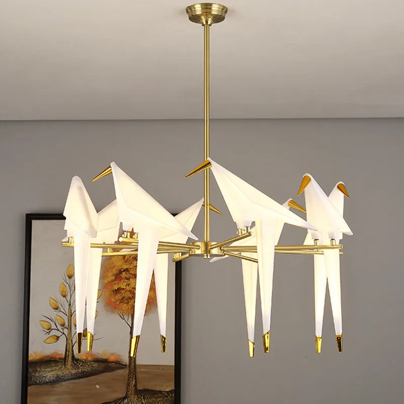 Joyfuzzy Paper Crane Bird Chandelier for Dining Room