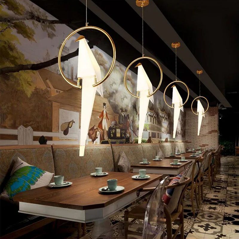 Joyfuzzy Paper Crane Bird Chandelier for Dining Room