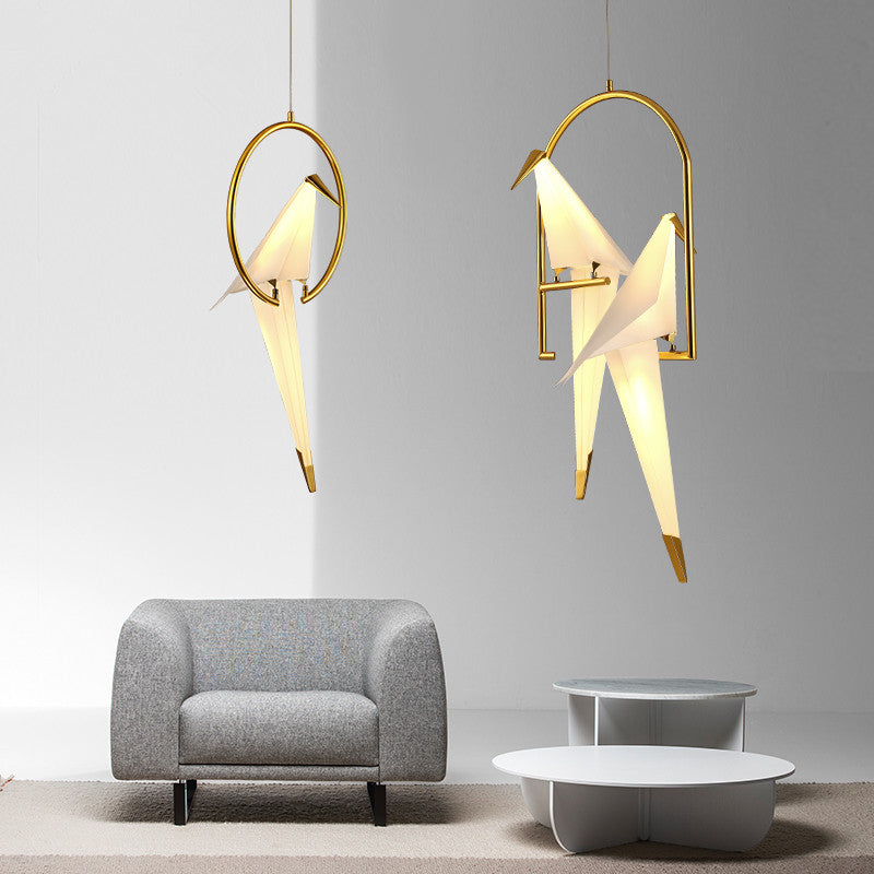 Joyfuzzy Paper Crane Bird Chandelier for Dining Room