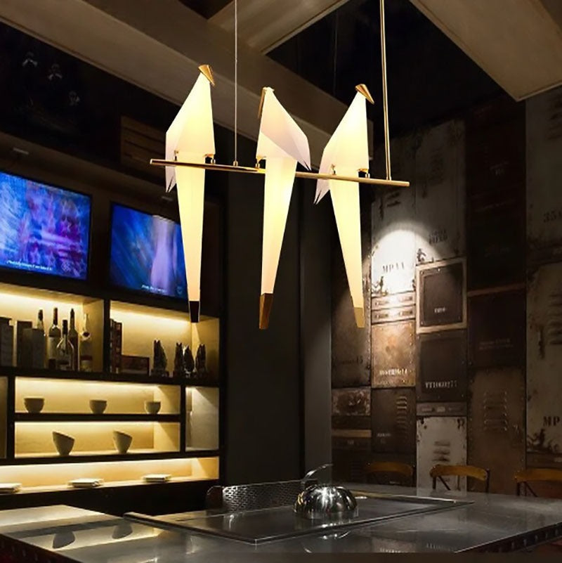 Joyfuzzy Paper Crane Bird Chandelier for Dining Room