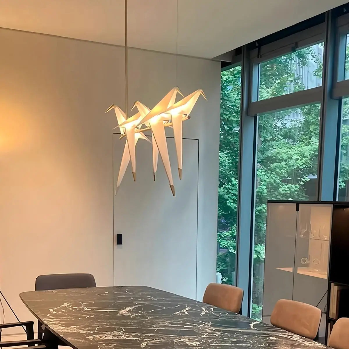 Joyfuzzy Paper Crane Bird Chandelier for Dining Room