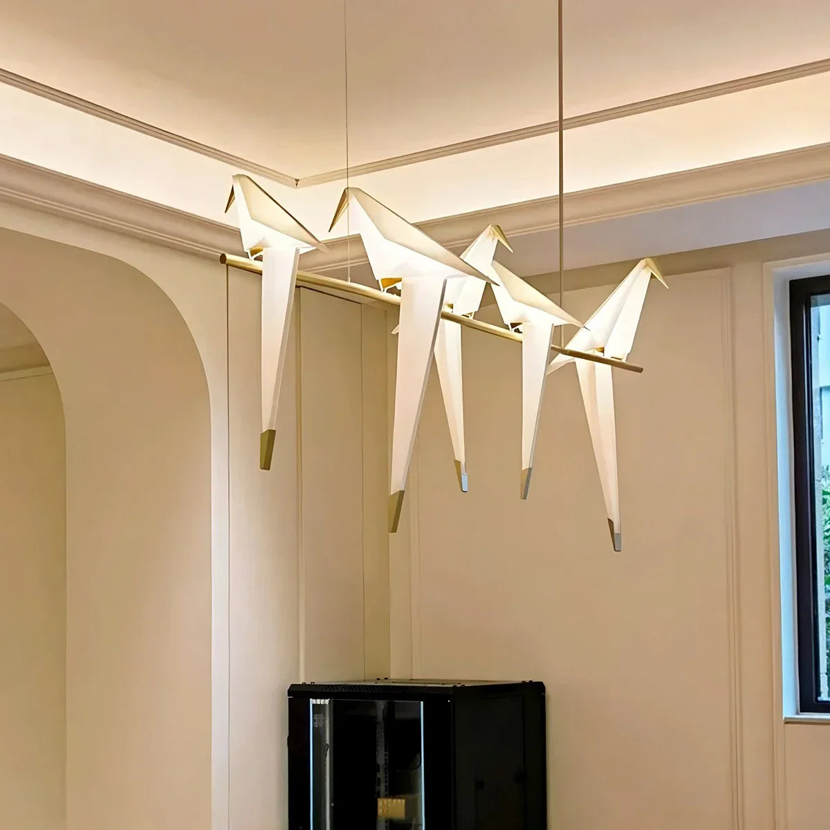 Joyfuzzy Paper Crane Bird Chandelier for Dining Room