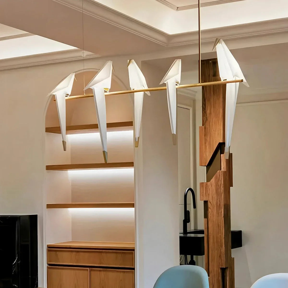 Joyfuzzy Paper Crane Bird Chandelier for Dining Room