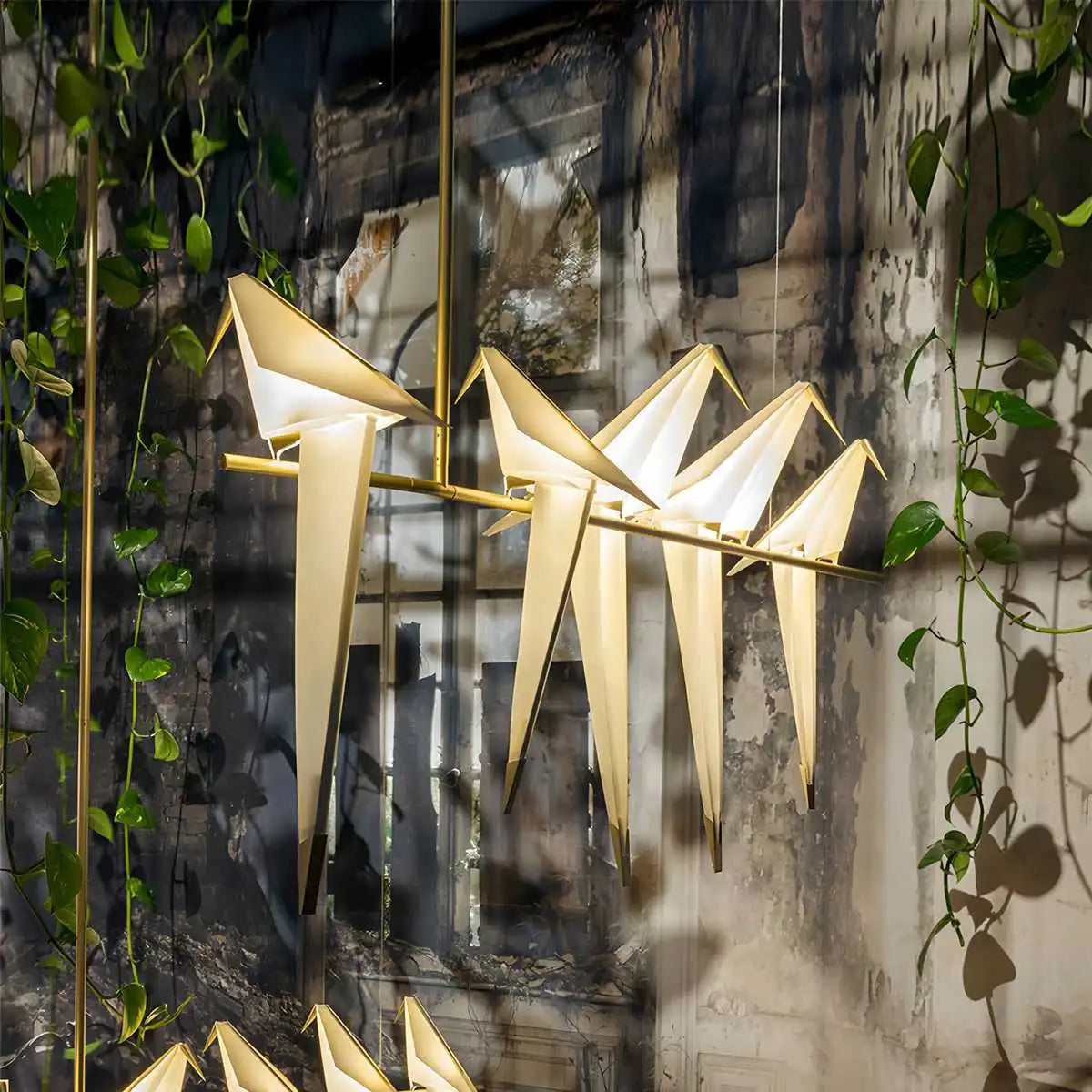 Joyfuzzy Paper Crane Bird Chandelier for Dining Room