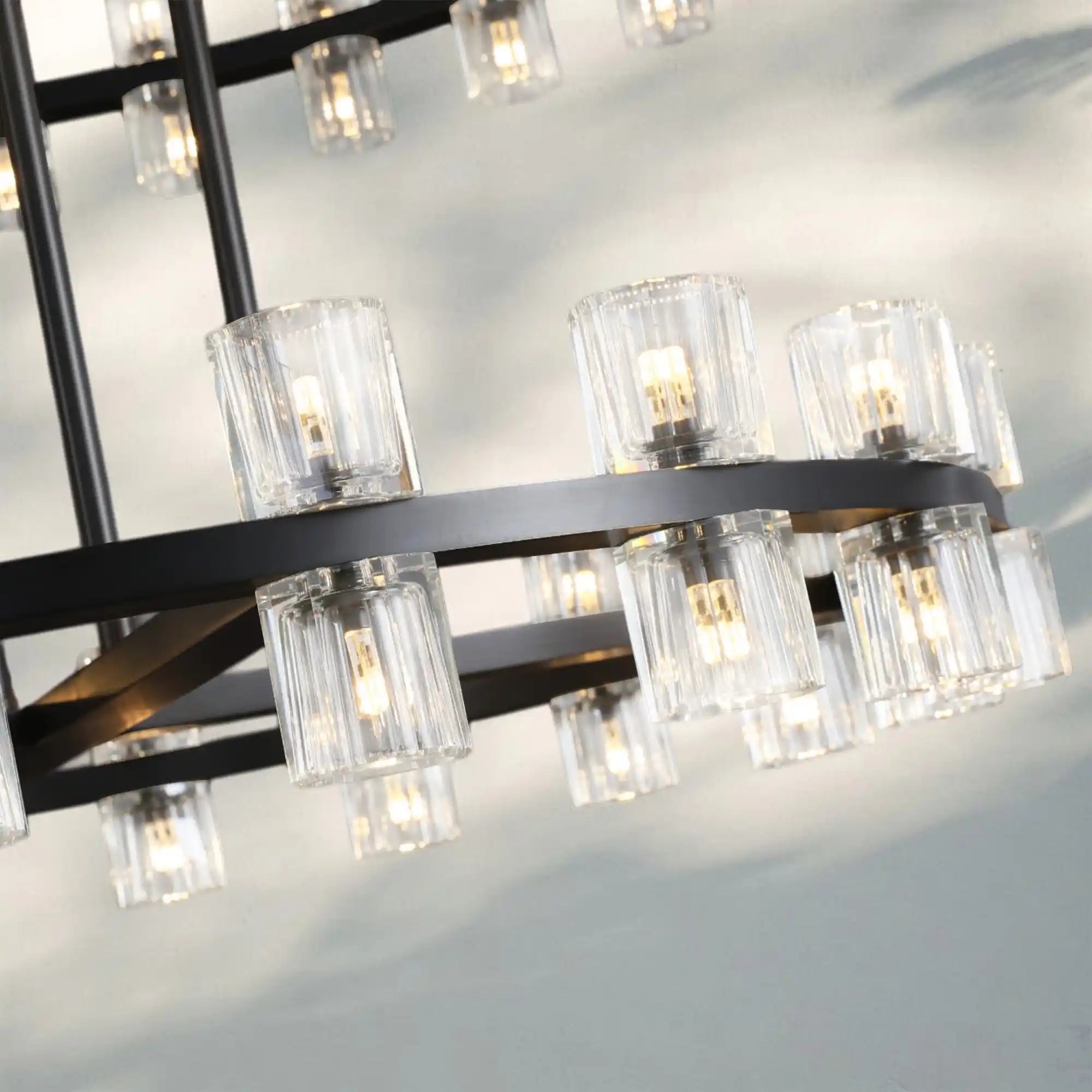 Reger Crystal 2-Tier Round Chandelier 60" for Living Room