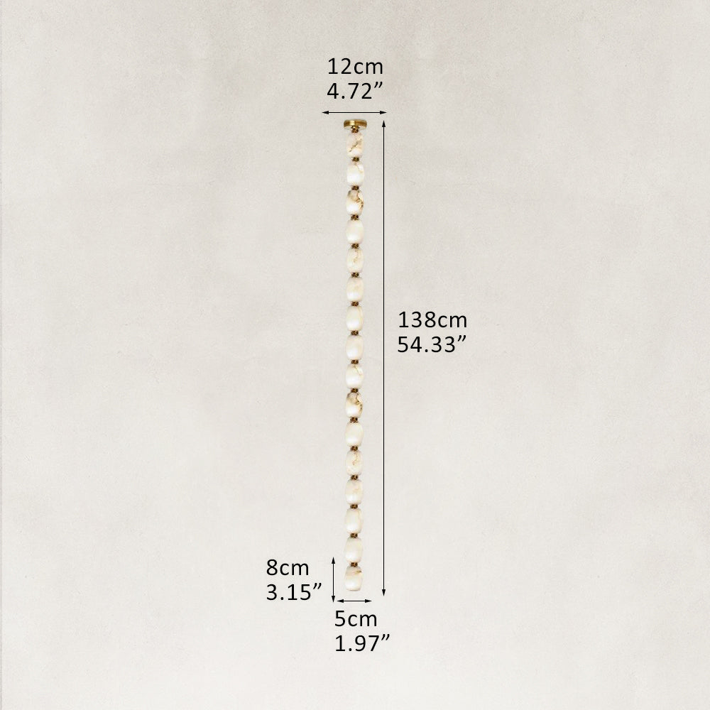 Clairval Linear Alabaster Chandelier 54”H