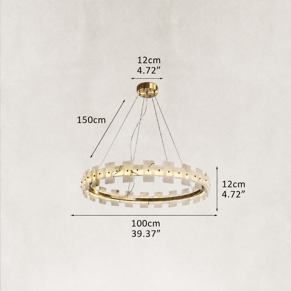Aurelion Halo Alabaster Chandelier 40"D
