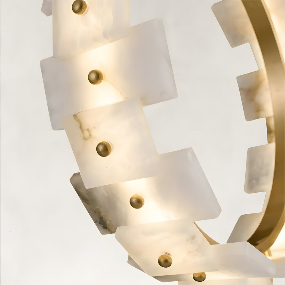 Aurelion Halo Alabaster 2-Tier Chandelier 40"D