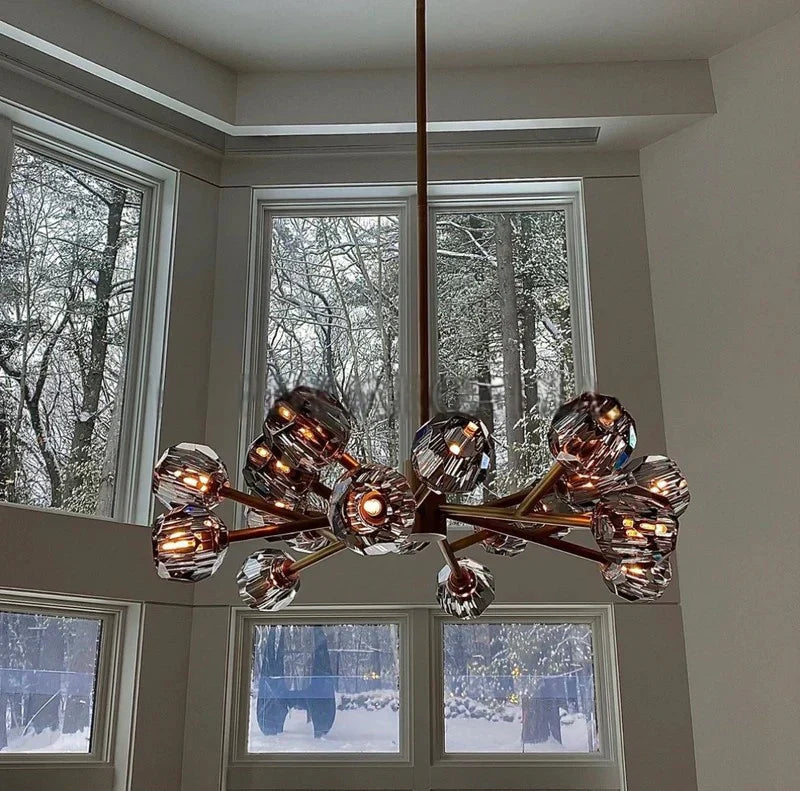 Billfz De Crystal Glass Round Chandelier 24"36"48"60"72"