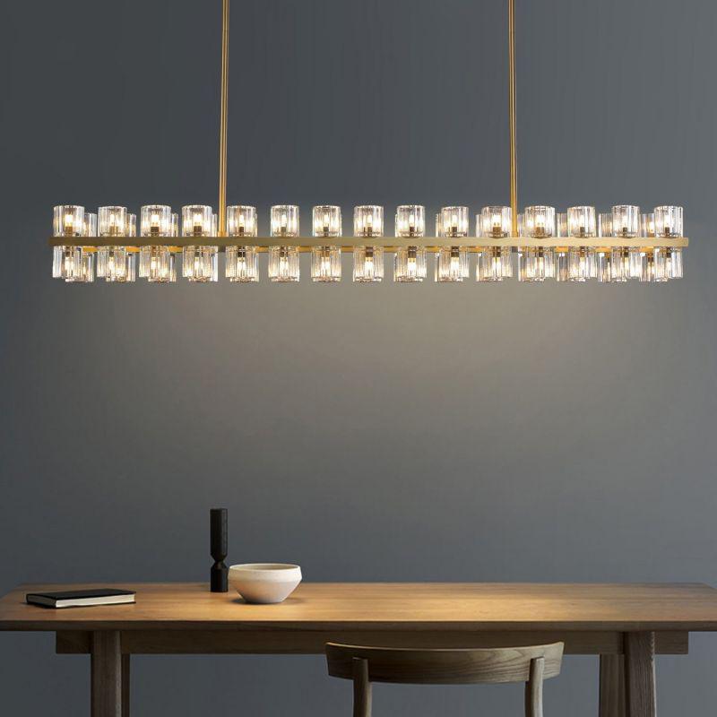 Beliy Crystal Rectangular Chandelier 54" chandeliers for dining room,chandeliers for stairways,chandeliers for foyer,chandeliers for bedrooms,chandeliers for kitchen,chandeliers for living room Rbrights