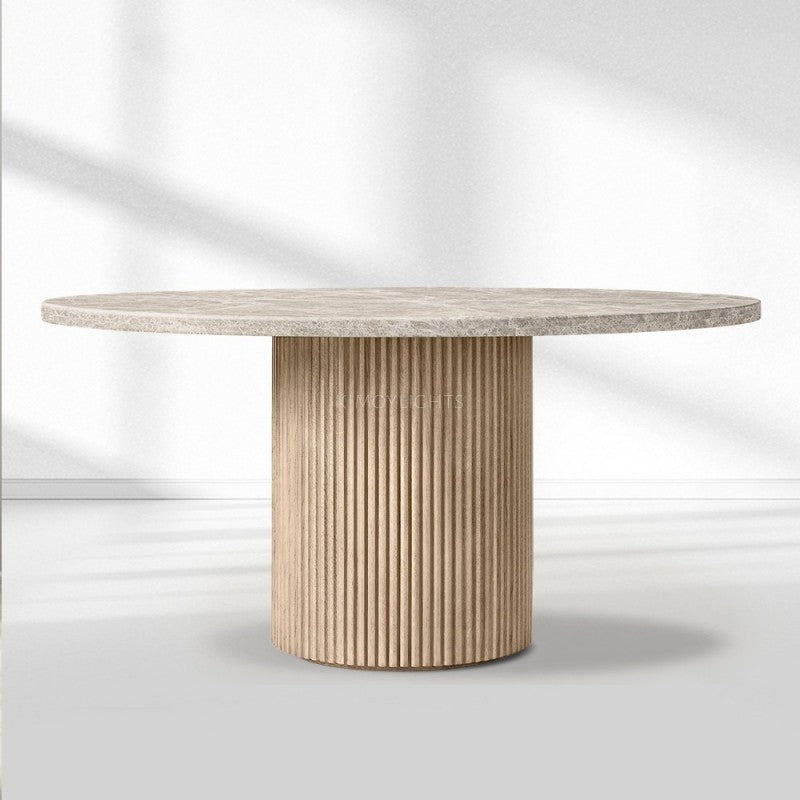 Byron Emperador Round Modern Dining Table