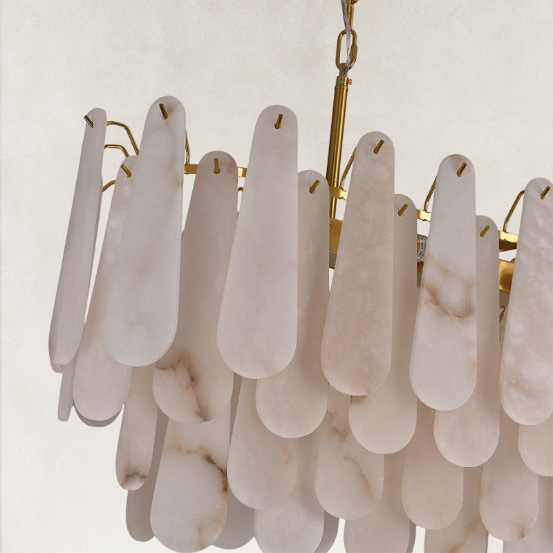 Cala Alabaster Rectangular Chandelier 40"