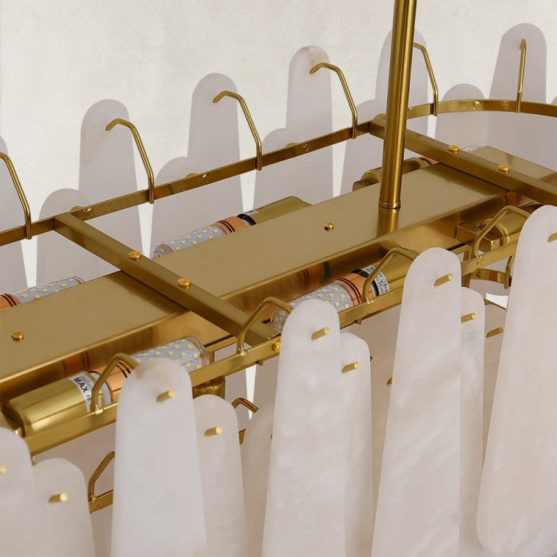 Cala Alabaster Rectangular Chandelier 40"