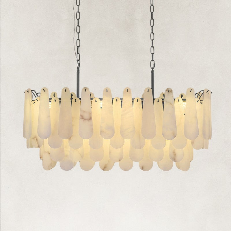 Cala Alabaster Rectangular Chandelier 40"