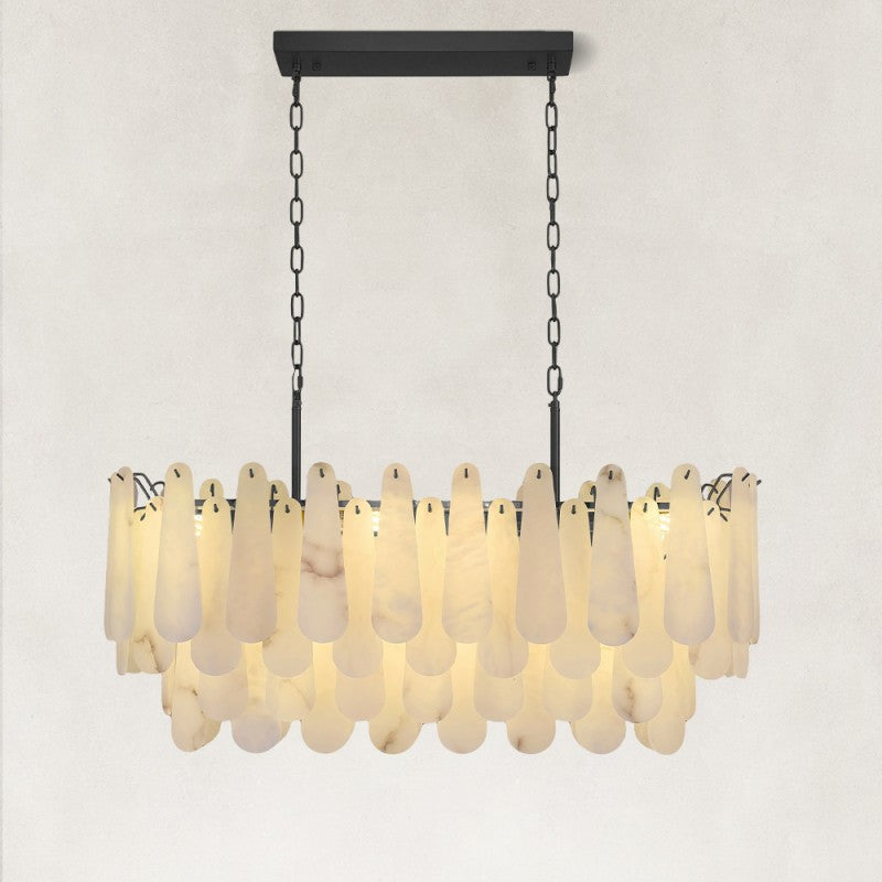Cala Alabaster Rectangular Chandelier 40"