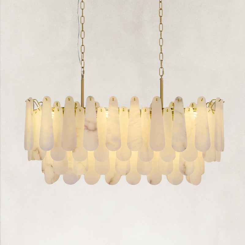 Cala Alabaster Rectangular Chandelier 40"
