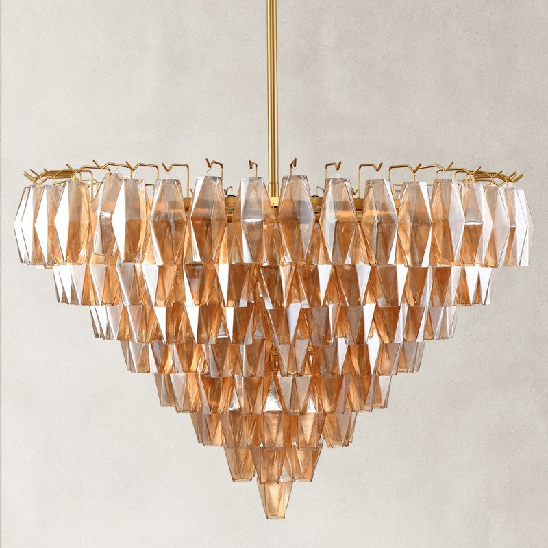 Celasty Drop Round Crystal Glass Chandelier 36"D