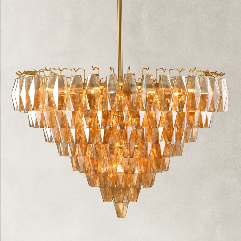Celasty Drop Round Crystal Glass Chandelier 36"D