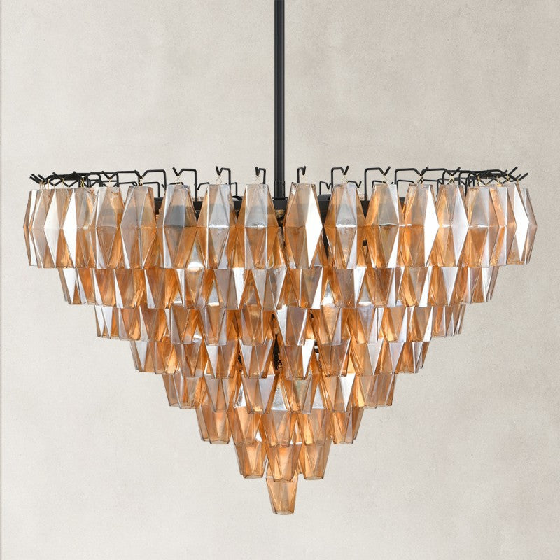 Celasty Drop Round Crystal Glass Chandelier 36"D