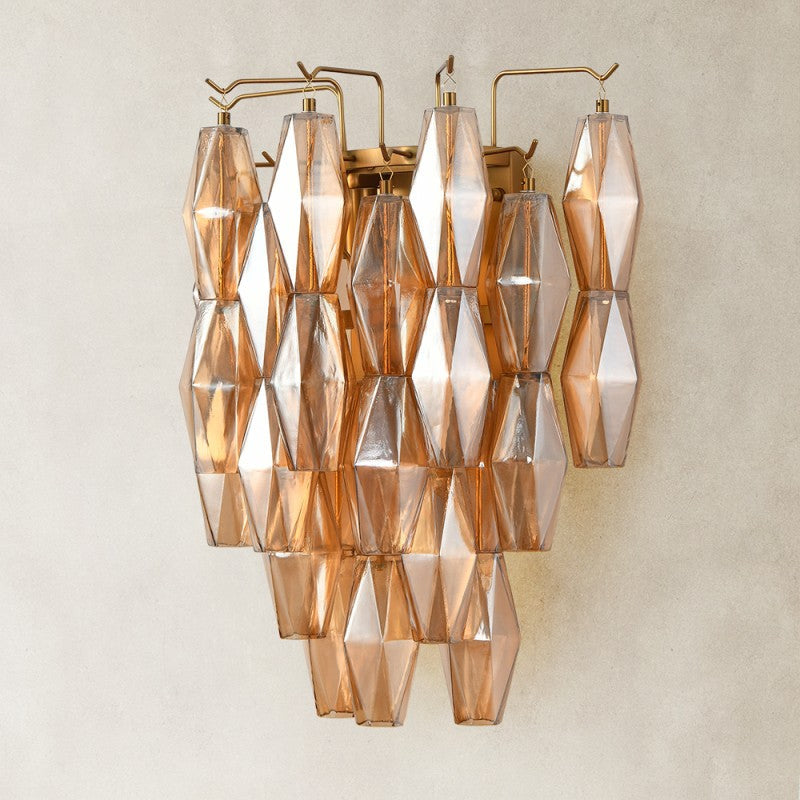 Celasty Drop Round Glass Wall Sconce 19.6"H
