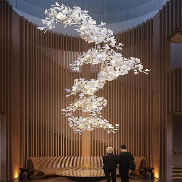 Ceramic Ginkgo Luxury Branch Chandelier