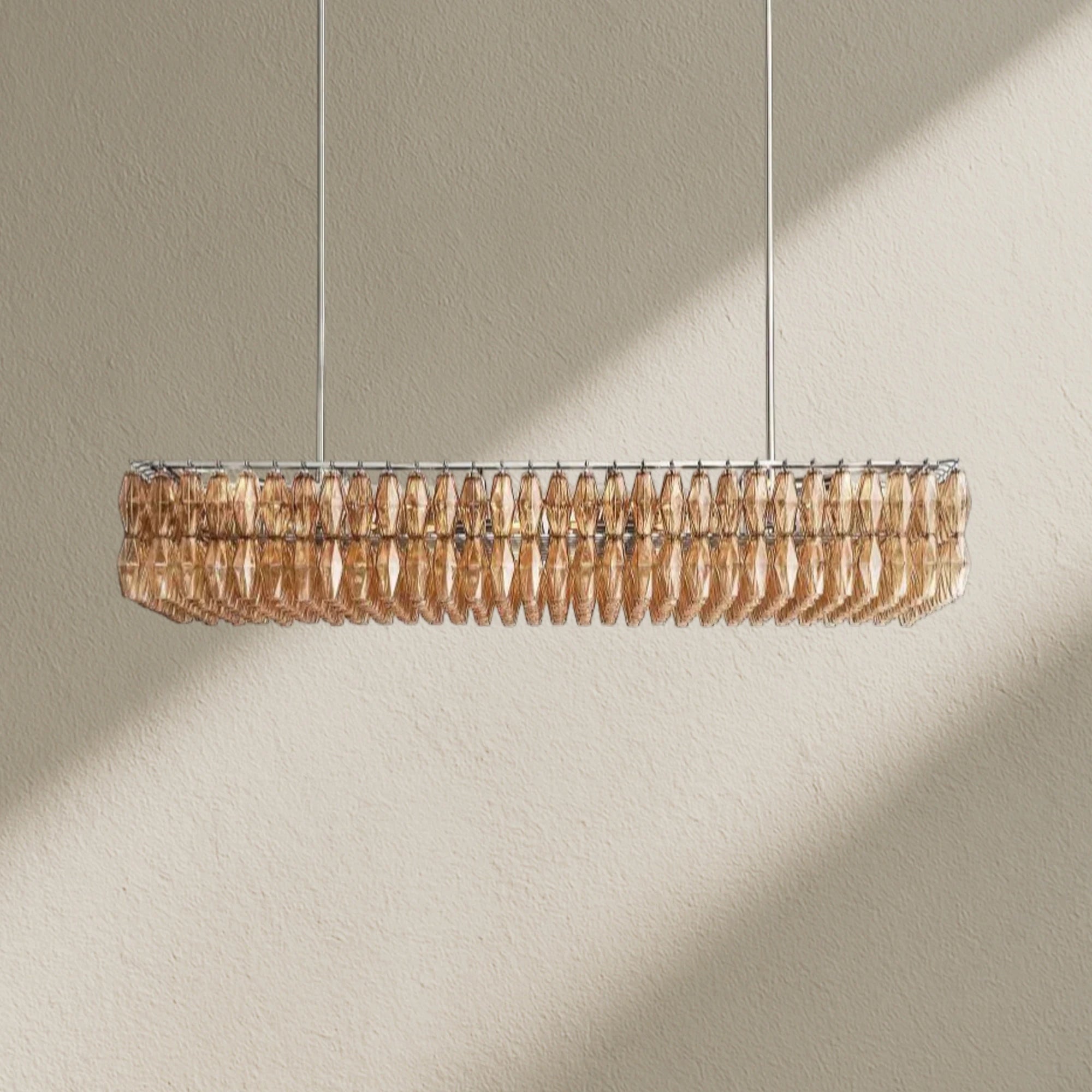 CHRAFZ Glass Rectangular Chandelier 74"