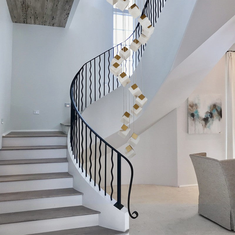 Cielo Alabaster Descent Chandelier 24"D