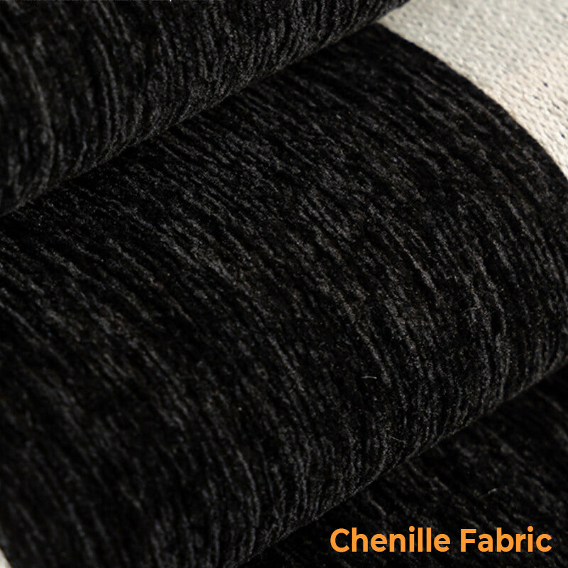 Classic Black Irregular-Shaped Chenille Anti-Scratch Non-Slip Couch Cover