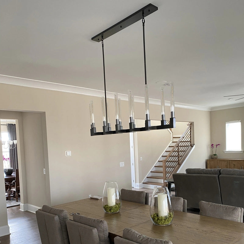 Cannfz Glass Linear Chandelier 67"