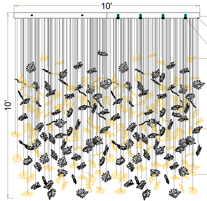 Multicolor Maple Leaf Art Glass Chandelier-Joyfuzzy