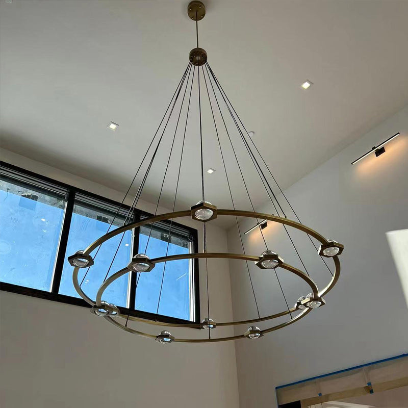 ECLFZ Two-Tier Round Chandelier 48" 60"
